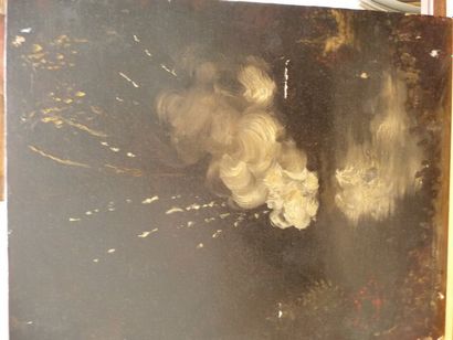 Le feu d'artifice Huile sur panneau, 27 x...