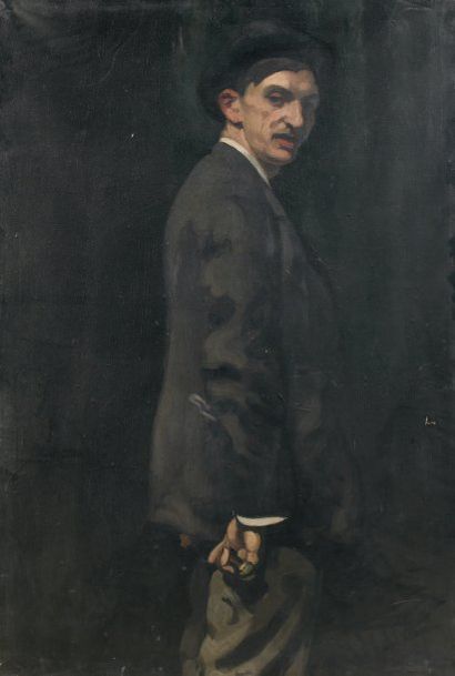 Portrait de Raoul Lhopital Huile sur toile,...