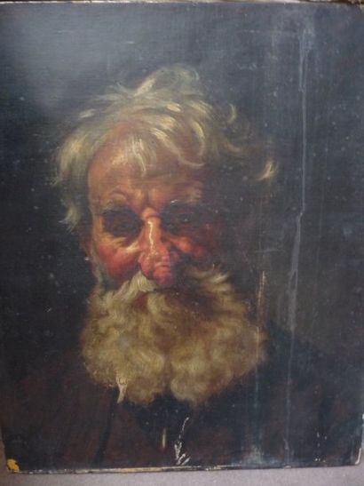 Portrait d'homme Huile sur toile, 55 x 46...