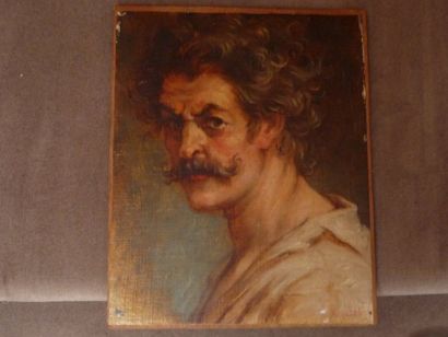 null Portrait de Charles Conder Huile sur toile marouflée sur panneau, 30,5 x 25...