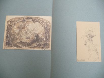 null « Le Marchand de Venise » - 1913 Lavis et aquarelle, 13x 16 cm - 23 x 14 cm...