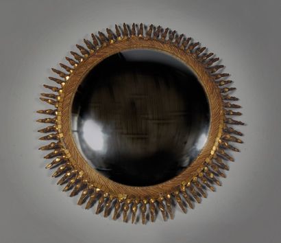 VAUTRIN Line (1913-1977) Important miroir circulaire dit « sorcière » en talosel....