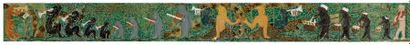 DELACHENAL Louis (1897-1965) & RUAL Y. Importante frise d'une suite de 24 plaques...