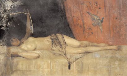 Frederick VEZIN (1859-1907) Odalisque Huile sur toile, signée en bas à droite 41...