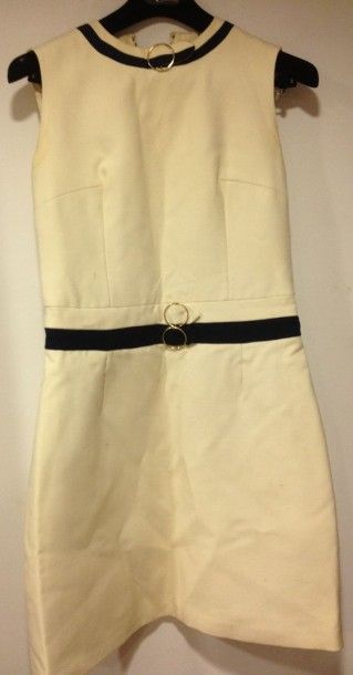 null Ensemble robe et veste attribué à TED LAPIDUS (non griffé), vers 1960. Robe...