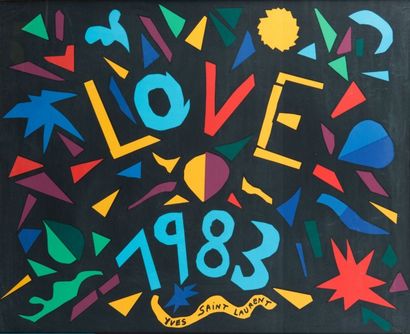 Yves SAINT LAURENT (1936 - 2008) Love, années 1980 à 1989 Environ 65 x 44 cm; 44...