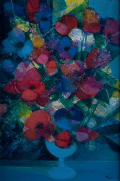CAMILLE HILAIRE (1916 - 2004) Le vase bleu Huile sur toile, signée en bas à droite,...