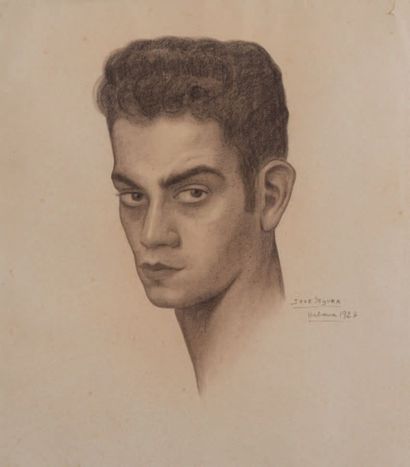 José Segura EZQUERRO (1897 - 1963) Autoportrait, 1926 Dessin au crayon et à l'estompe,...