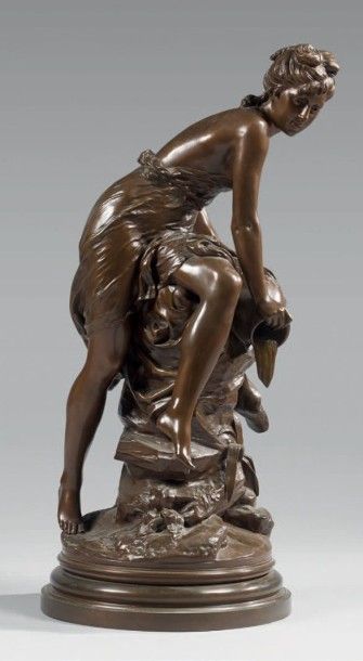 LEVY Charles-Octave (1820 - 1899) «La source». Grande épreuve en bronze à patine...