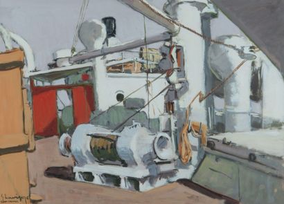 Gustave HERVIGO (1896 - 1993) Sur le Jean Laborde Gouache, signée en bas à gauche...