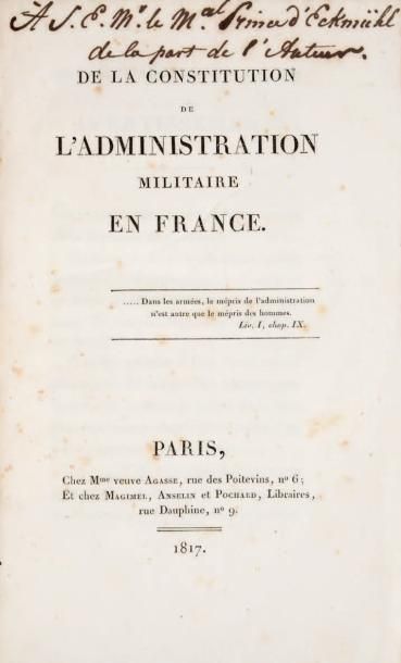[DAVOUT] - [BALLIET (M.)] De la constitution de l'administration militaire en France....