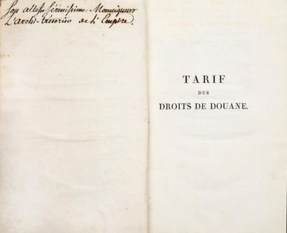 [LEBRUN]. MAGNIEN Tarif des droits de douane et de navigation maritime de l'Empire...