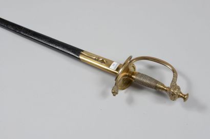 null Epee d'officier allemande, garde en bronze, clavier articulé vers le haut, matriculé:...