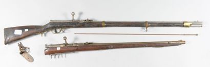 null Un fusil Dreyse a aiguille modèle 1841, fabrication de 1865; crosse à l'état...