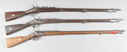 null Trois fusils d'infanterie modèle 1867, Albini-Braendlin, calibre 11 mm (remis...