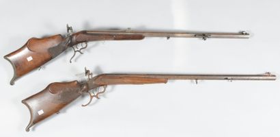 null Deux carabines de tir suisses, modèles transformés pour l'entraînement au tir;...