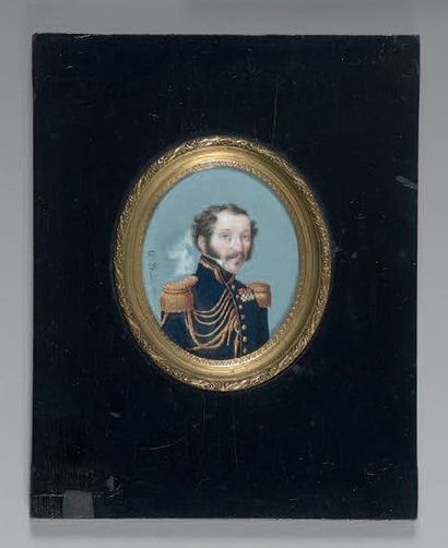 Charles Blondel Miniature ovale sur ivoire, signée et datée à gauche: "Chles Blondel...