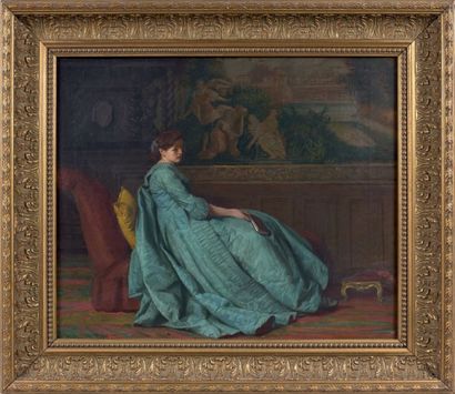 Ecole FRANCAISE vers 1850, entourage de Alfred STEVENS Femme au livre
Sur sa toile...