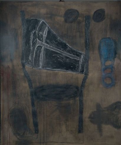 Marc Rebollo (né en 1955) 
Noir de fumée, 1989
Huile sur papier marouflé sur toile,...