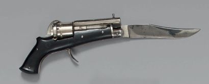 null Couteau-revolver “S. B.” à broche, double action, calibre 5 mm, canon octogonal...