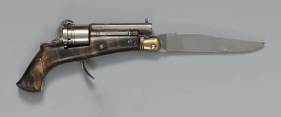 null Couteau-revolver à broche, double action, calibre 5 mm, canon octogonal marqué:...