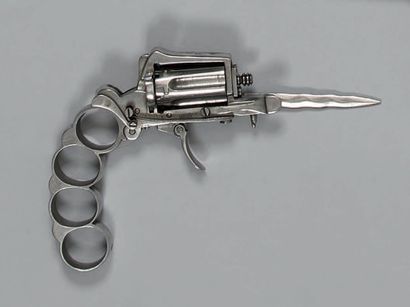 null Revolver à broche à double action, calibre 5 mm, formant coup de poing et poignard,...