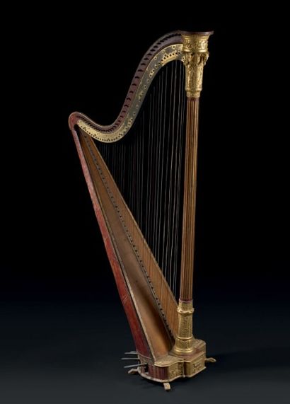 Harpe de la fin du XVIIIème - début du XIXème siècle 
Une petite plaque porte l'inscription...