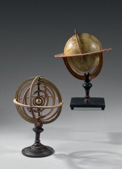 null Globe terrestre présenté dans sa monture; il est inscrit d'un cartouche: «Globe...
