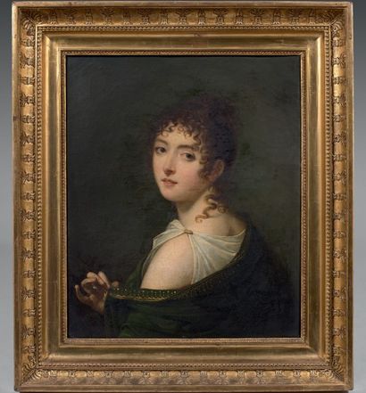 Robert LEFEBVRE (Bayeux 1756 - Paris 1830) 
Portrait de femme au vêtement antique
Sur...