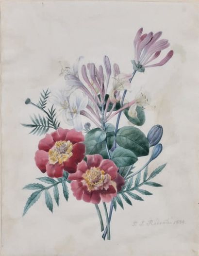Ecole FRANCAISE du XIXème siècle, atelier de Pierre Joseph REDOUTE Bouquets de fleurs
Bouquet...