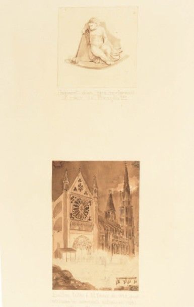 François DEBRET (Paris 1777 - Saint Cloud 1850) 
Un élément du décor funéraire du...