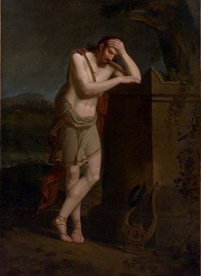 Attribué à Gavin HAMILTON (1723 1798) 
La tristesse du poète
Toile
116 x 82 cm