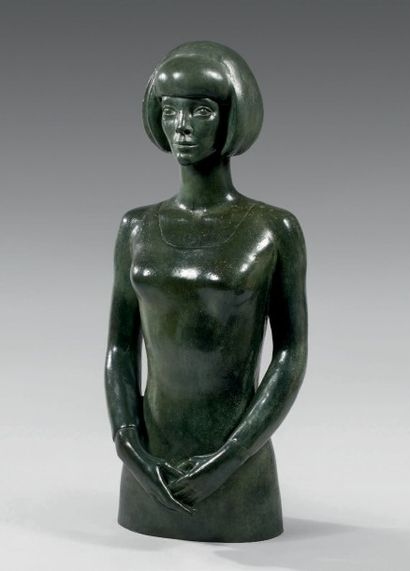 Paul BELMONDO (1898 - 1982) 
Buste de Sylvia Wildenstein, 1973
Épreuve en bronze...