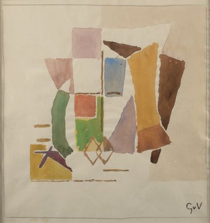Geer van VELDE (1898 - 1977) 
Composition
Gouache, porte le timbre des initiales...