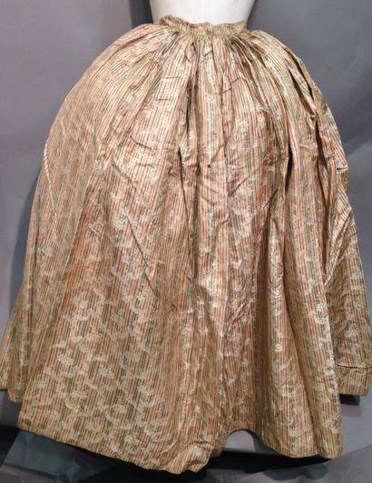 null Devant de jupon de robe à la française en lampas façonné, vers 1760. Satin à...