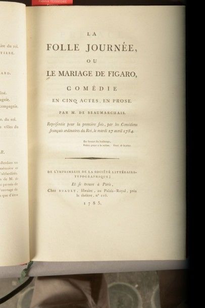 BEAUMARCHAIS La folle journée, ou le Mariage de Figaro, Comédie en cinq actes et...