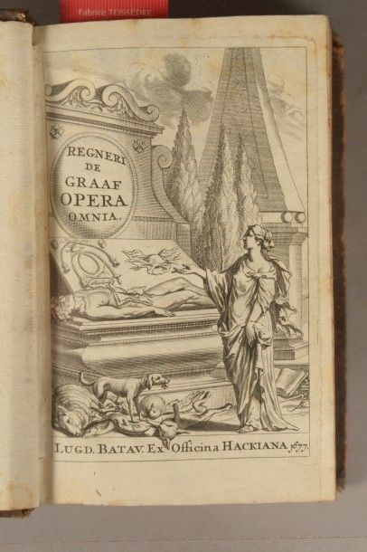 REGNERI DE GRAAF Opera omnia. Lugd. Batavia, Ex Oficina Hackiana, 1677, in-8, basane...