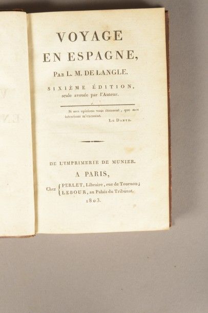 Langlé Voyage en Espagne. Sixième édition, seule avouée par l'Auteur. A Paris, Chez...