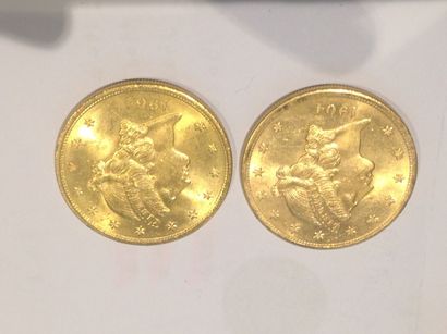 null 2 pièces de 20 dollars or (1904)