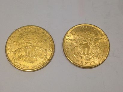 null 2 pièces de 20 dollars or (1878 et 1873)