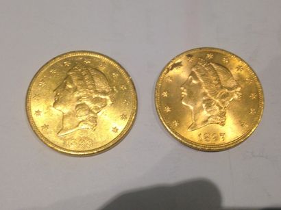 null 2 pièces de 20 dollars or (1897 et 1898)
