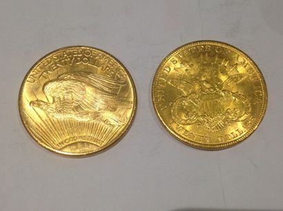 null 2 pièces de 20 dollars or (1904 et 1927)