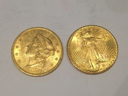 null 2 pièces de 20 dollars or (1873 et 1925)