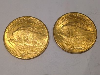 null 2 pièces de 20 dollars or (1911 et 1925)