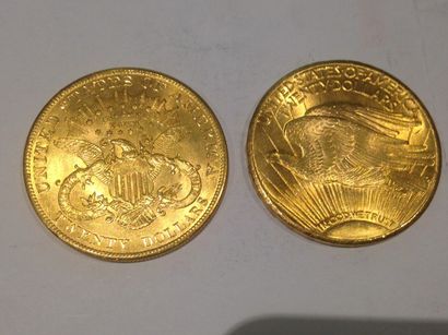 null 2 pièces de 20 dollars or (1904 et 1926)