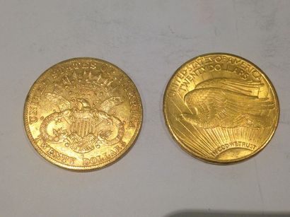 null 2 pièces de 20 dollars or (1900 et 1924)