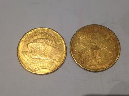 null 2 pièces de 20 dollars or (1924 et 1880)