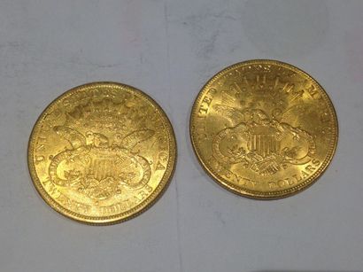 null 2 pièces de 20 dollars or (1878 et 1904)