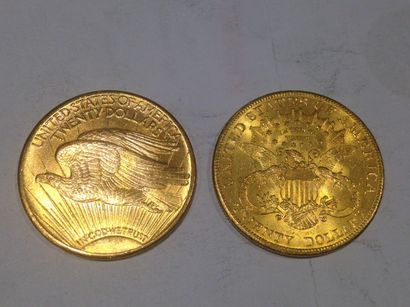 null 2 pièces de 20 dollars or (1904 et 1924)