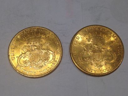 null 2 pièces de 20 dollars or (1903 et 1898)